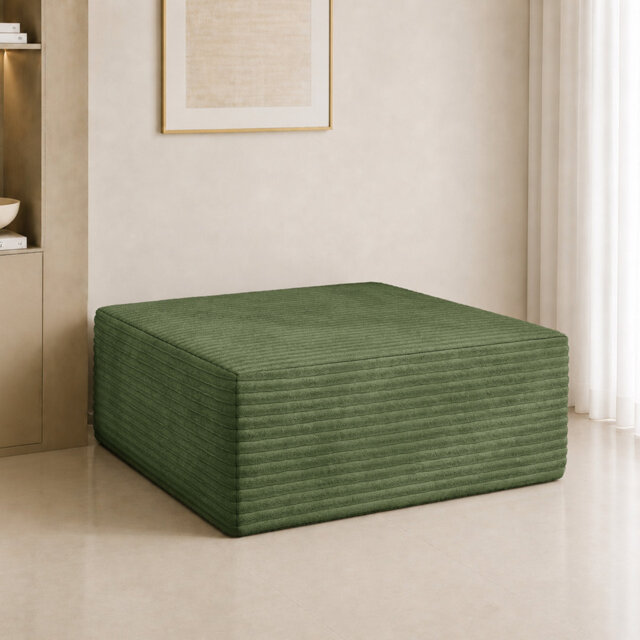 Modular Corduroy 101cm Wide Seating Component Boneless Ottoman