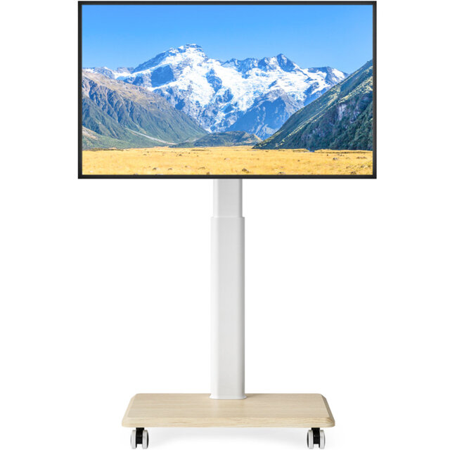White TV stand on Wheels for 32-65 Inch TV Max. VESA 400x400mm, up to40kg