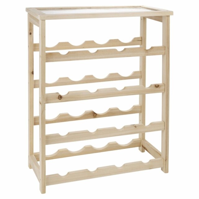 Floor Wine Bottle Rack in Beige