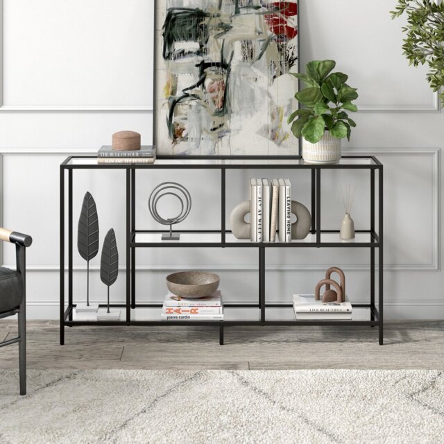 Winthrop Glass Top Console Table