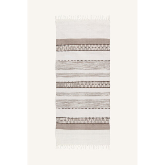 Puck Åby Flatweave Cotton Brown/White Rug