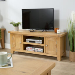 Cooksey Fully Assembled 2 Door Cabinet TV Stand with Media Shelves