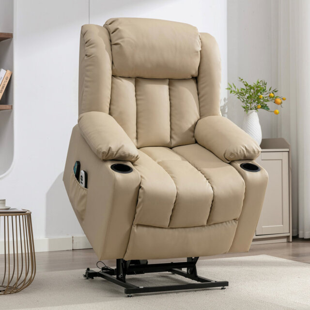 Anudhya 87cm Wide Faux Leather Lift Assist Standard Recliner with Massager