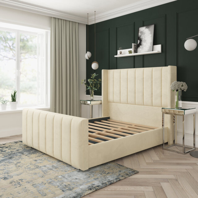 Aspen Plush Velvet Upholstered Bed Frame