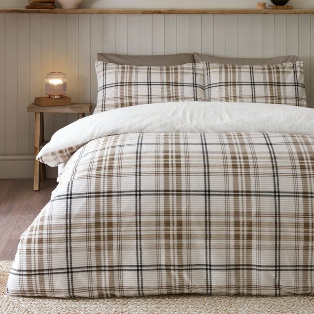 Cosy Ribbed Check Duvet Cover Set