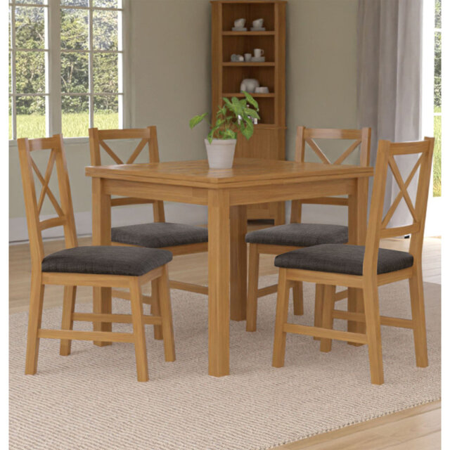 Hatcher 6 - Person Extendable Solid Oak Dining Set