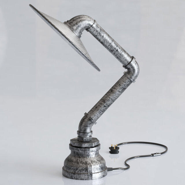 Industrial Steampunk Pipe Lamp, Vintage Retro Desk Light, Creative Water Pipe Table Lamp 31cm, E27 Lighting Fixture for Bedside, Living Room, Bedroom,