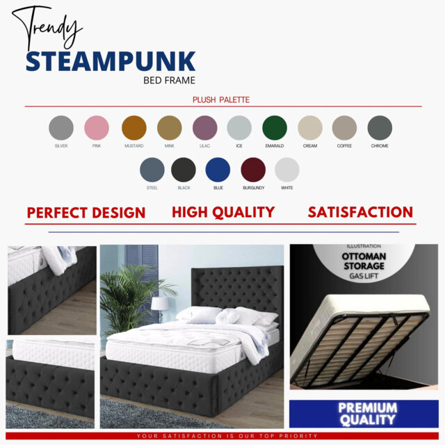 Demars Chesterfield Ottoman Storage Bed - Button-Tufted Velvet Upholstered Bed Frame
