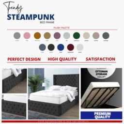 Demars Chesterfield Ottoman Storage Bed - Button-Tufted Velvet Upholstered Bed Frame