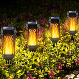 Realistic Flame Effect Solar Torch - Dancing Light For Garden And Landscaping