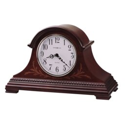 Traditional Analogue Quartz Movement / Crystal Tabletop Clock in Windsor Cherry