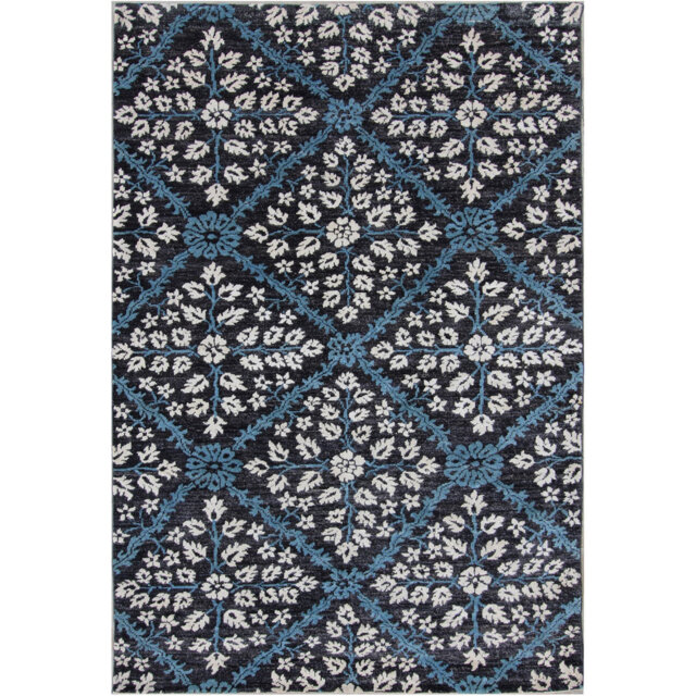 Geometric Hand Knotted 124cm X 186cm Area Rug