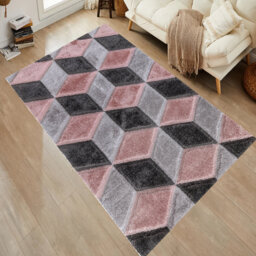 Alyha Geometric Machine Tufted Shag Indoor / Outdoor Area Rug