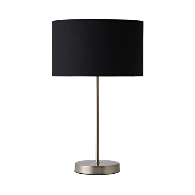 Dadiva Brushed Chrome Stem Table Lamp with Velvet Reni Shade