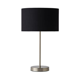 Dadiva Brushed Chrome Stem Table Lamp with Velvet Reni Shade