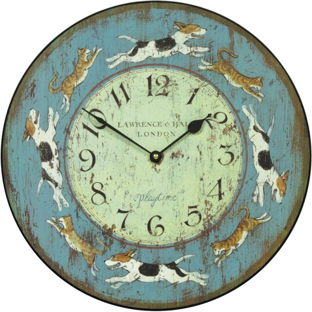 Playtime for Cats and Dogs Wall Clock - 36cm