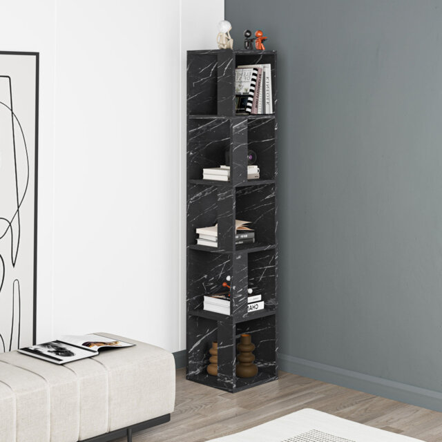 Bensonhurst Corner Bookcase Unique Design & Modern Style