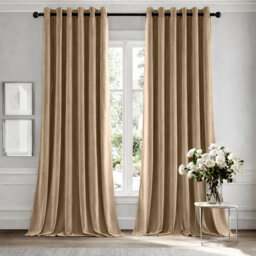 Heavy Crushed Ready Made Velvet Eyelet Curtains (Set Of 2)