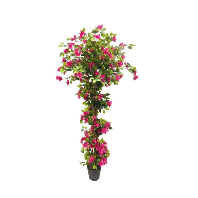 Artificial Bougainvillea Flowers Trees, Fake Bougainvillea Tall Tree with Black Plastic Potted