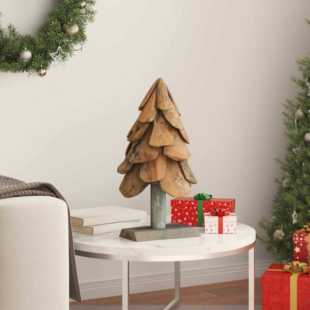 Christmas Tree with Stand Brown Solid teak wood