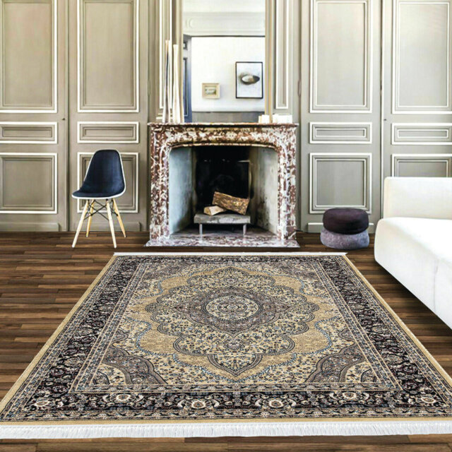 Modern Area Rug Oriental Style Rugs Bedroom Living Room Traditional Carpet Mats**Beige