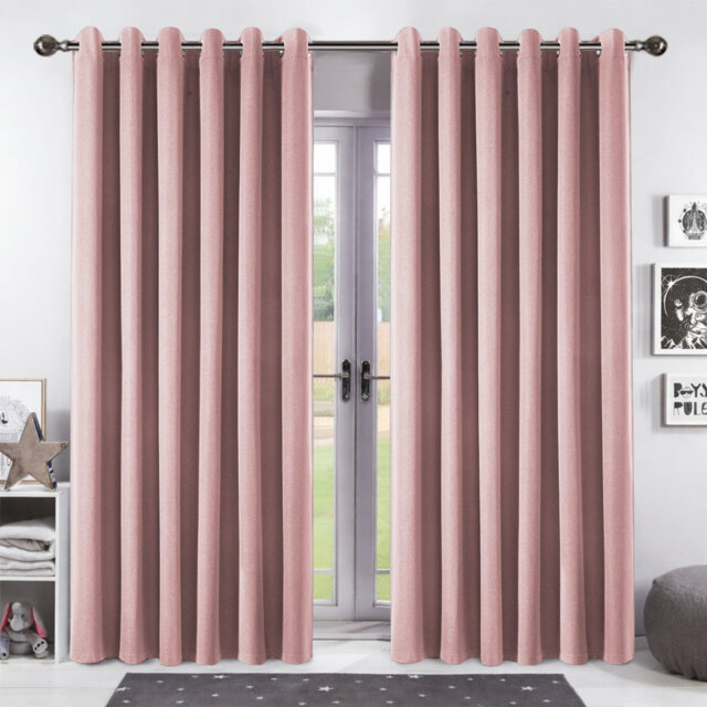 Aspire Homeware Linen 100% Blackout Curtain Pair for Maximum Privacy and Light Control