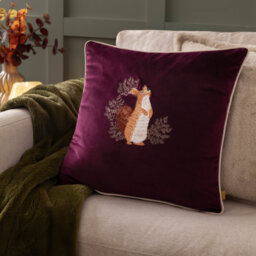 Pineberry Forest Abstract Purple Square Throw Cushion