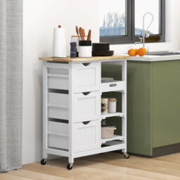 Beallsville Solid Wood Top Kitchen Cart