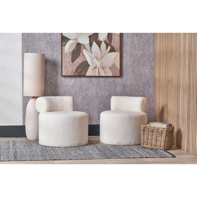 Assisi Taupe Teddy Fabric Modern Occasional Chair