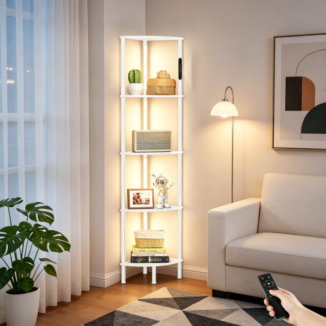 169cm H x 30cm W Metal Corner Bookcase