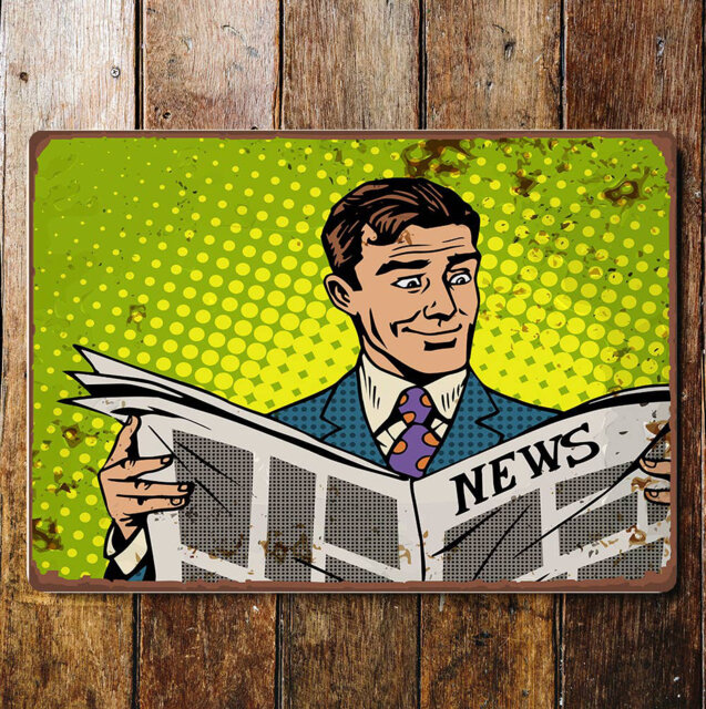 Pop News Paper Reading Man Wall Décor