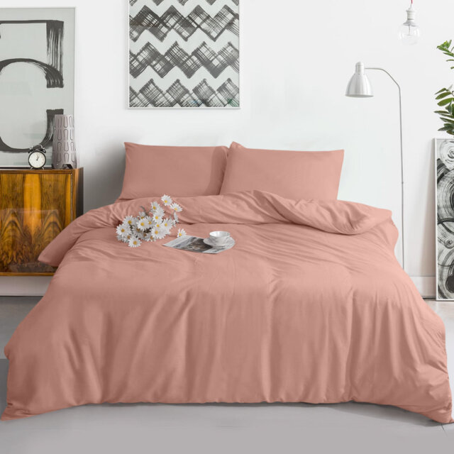 Dyed Duvet Complete Set With Matchnig Fitted Sheet and Pillow cover