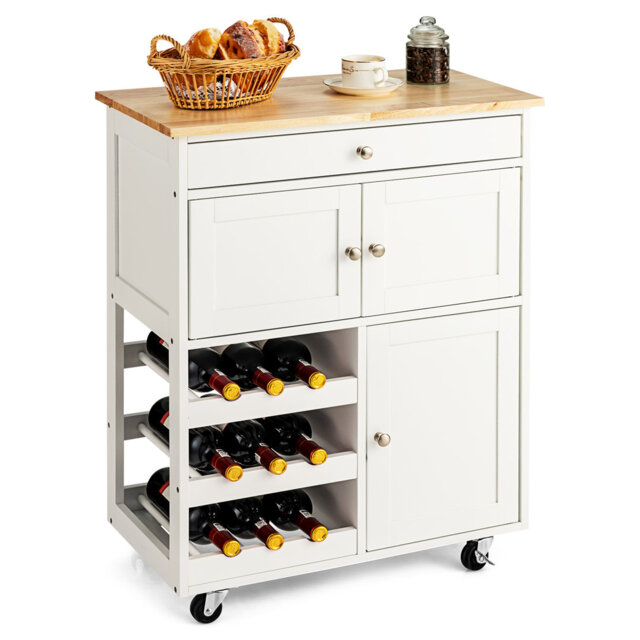 Alysianna Wood Kitchen Island