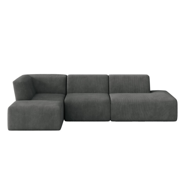 Berlare 4 - Piece Upholstered Corduroy Modular Sectional Sofa Set with Removable Ottoman – Fully Compressed, No Assembly Required