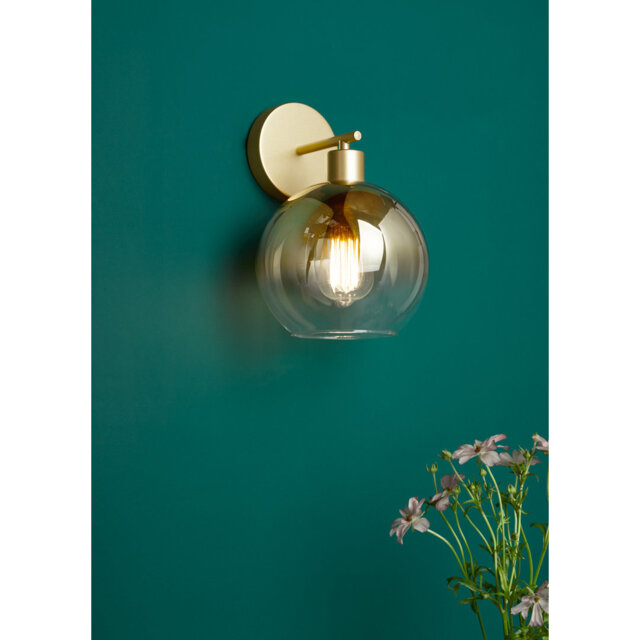 Lycia Wall Light Satin Gold and Gold Ombre Glass