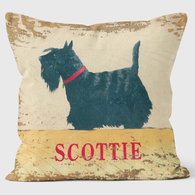 Scottie Dog Black - Martin Wiscombe - Art Print Cushion