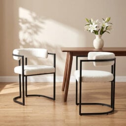 Fairmont Park Dining Chairs Upholstered in Modern Kitchen Chairs in Metal Frame for Living Room Restaurant Cafe