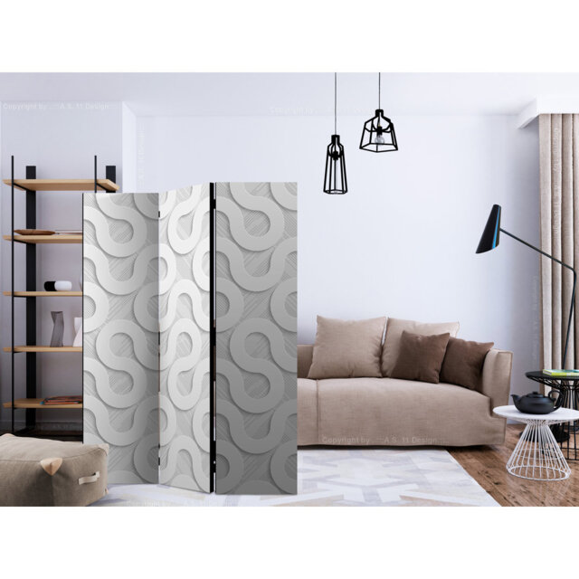 Grannias 135cm W x 172cm H 3 - Panel Solid Wood Folding Room Divider