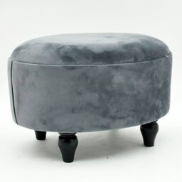 Stylish Callan 40cm Velvet Oval Ottoman â Luxurious Solid Colour Footstool for Office, Living Room & Bedroom DÃ©cor