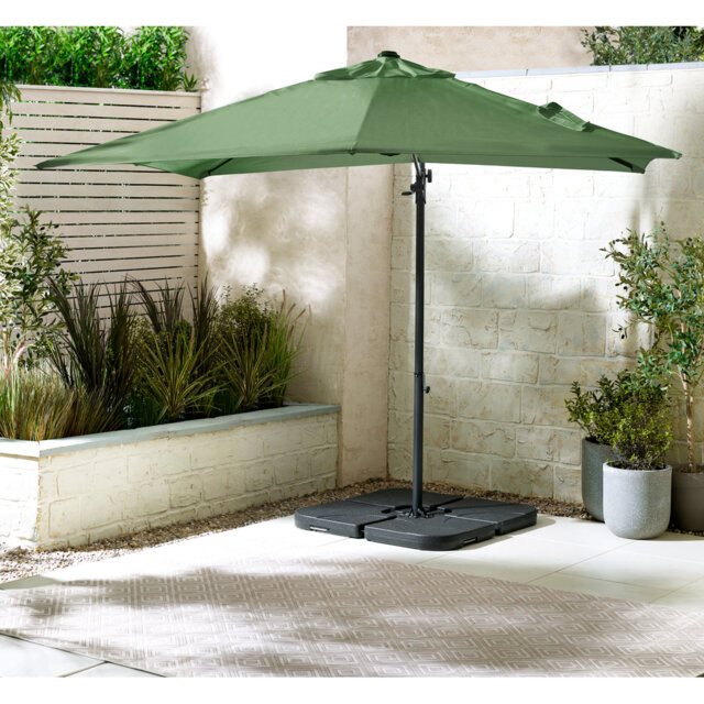 Casilla Square Garden Parasol and Base - Modern Patio for Dining, Sofa Sets or Sun Loungers
