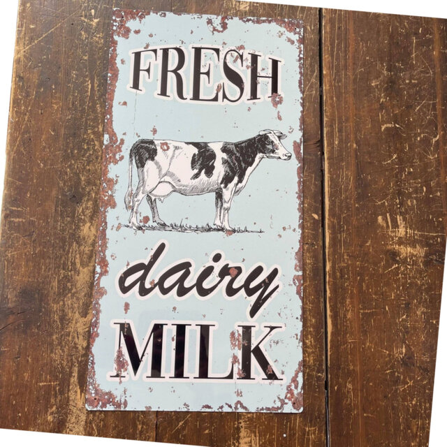 Fresh Dairy Milk Cow Farm Daily Metal Wall DÃ©cor