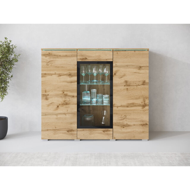 Dejanee Cm Chest Of Drawers With Glass Panels