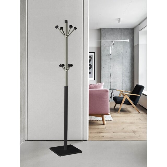 Fressia Solid Wood Freestanding 8 - Hook Coat Rack