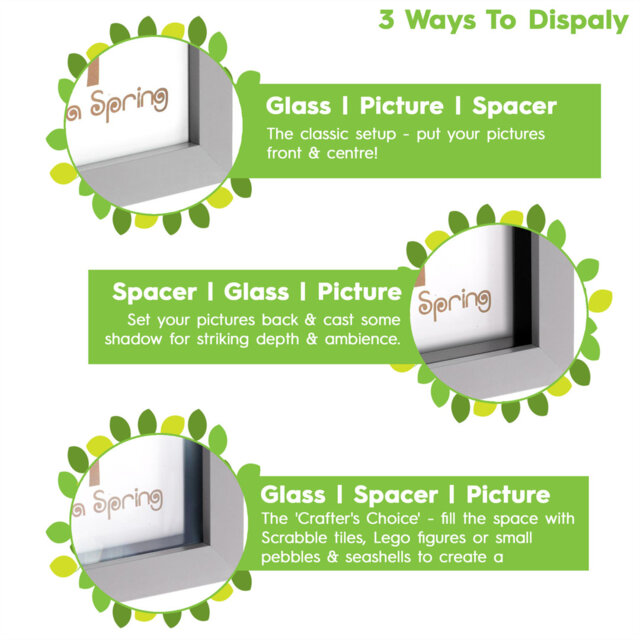 "Nicola Spring - 3D Box Photo Frame - 8"" x 10"" - White"
