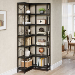 Amyri 200cm H x 60cm W Steel Corner Bookcase