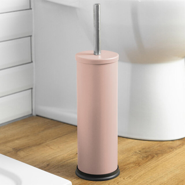 Harbour Housewares - Round Toilet Brush and Holder - Toilet Cleaning Brush Set with Non Slip Base