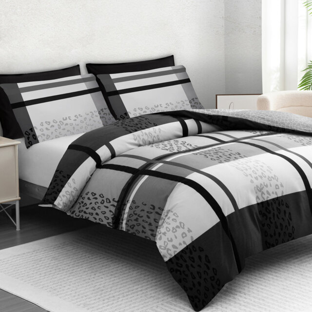 Premium Duvet Cover Set Double Brushed Microfiber Reversible With Zipper Closure & Corner Ties