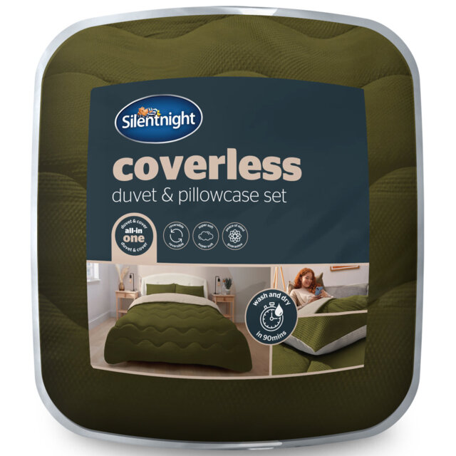 Silentnight Seersucker Coverless Duvet 10.5 Tog With Matching Pillowcases, All Seasons