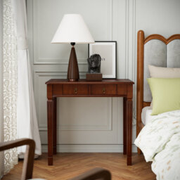Wood Writing Desk with Storage Drawers