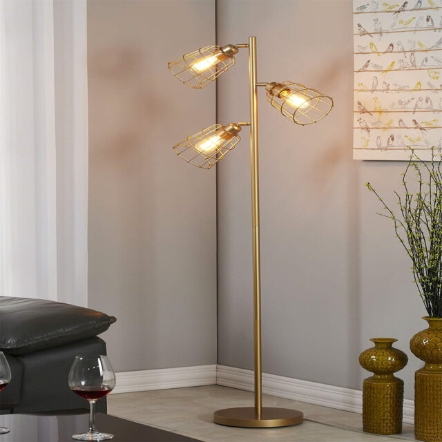 thumbnail interactive-video image 1 of EDISHINE Industrial Floor Lamp – 3-Light Farmhouse Tree Lamp With Remote & Dimmable Settings, Perfect For Living Room Or Bedroom 1 of 2